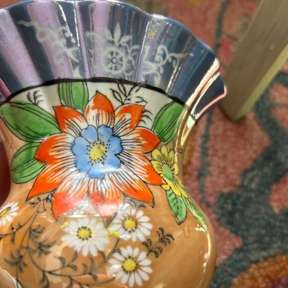 Vintage Lusterware Vase Made in Japan 7" - Picture 9 of 16